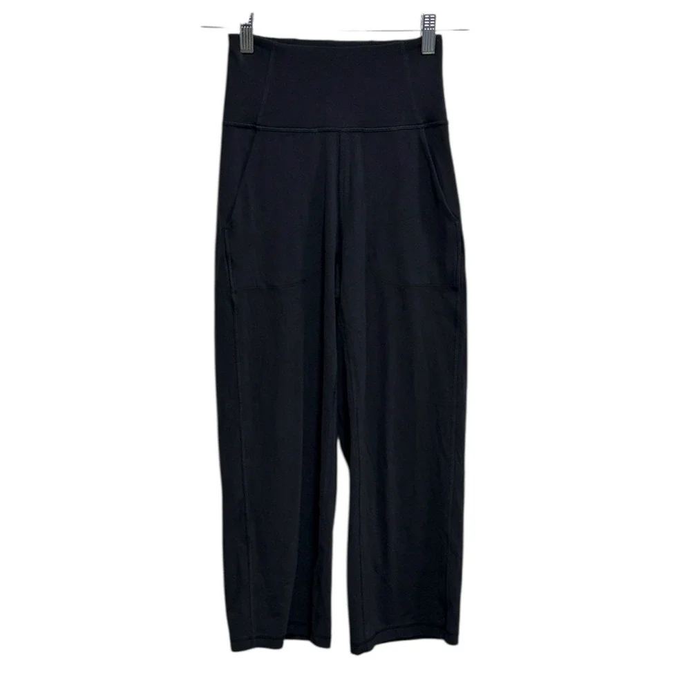 Lululemon Align Wide Leg Crop 23 High Rise Nulu Pants Black Size 2